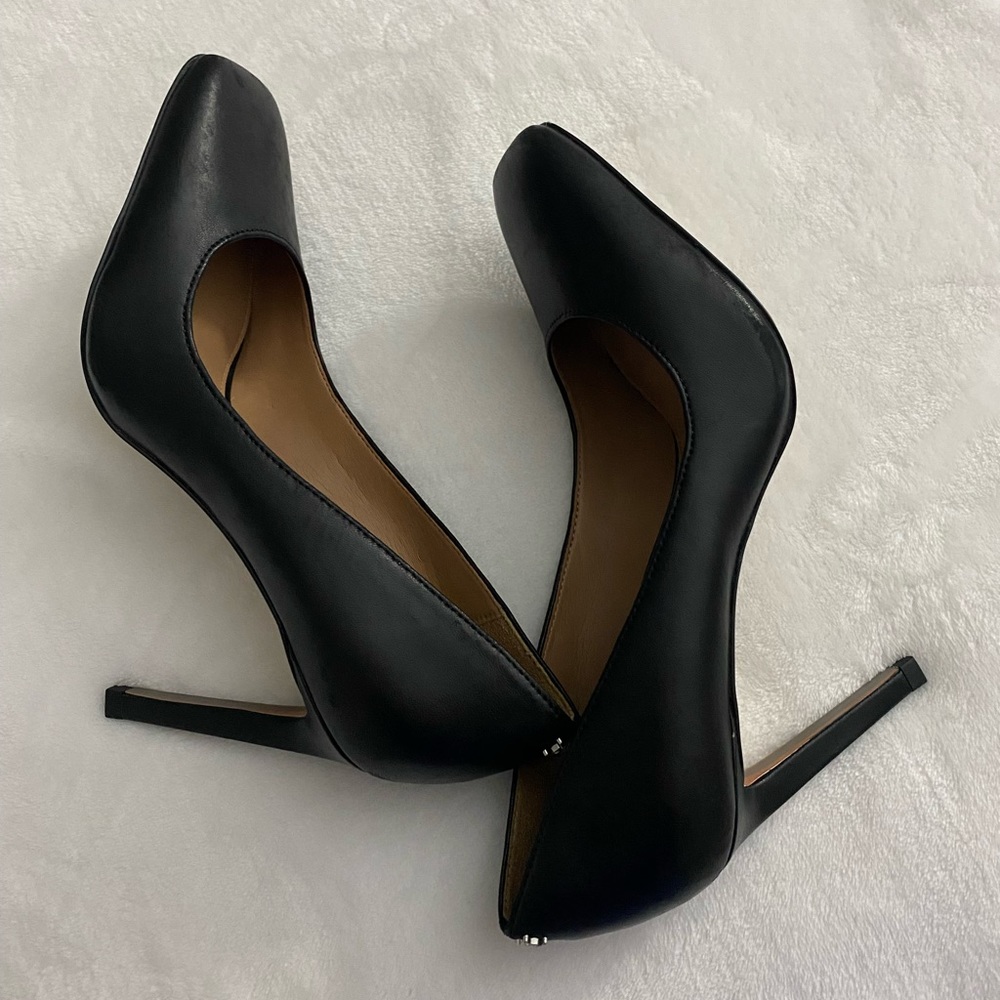 Sam Edelman Black Leather Pointed Toe Stiletto Pumps